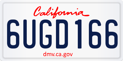 CA license plate 6UGD166