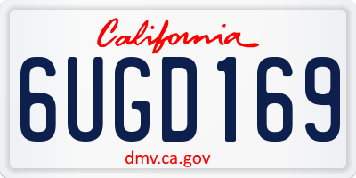 CA license plate 6UGD169