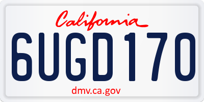CA license plate 6UGD170