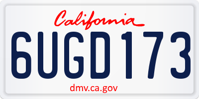 CA license plate 6UGD173