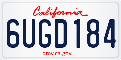 CA license plate 6UGD184