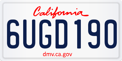 CA license plate 6UGD190