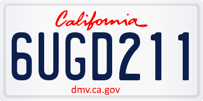 CA license plate 6UGD211