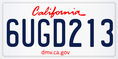 CA license plate 6UGD213