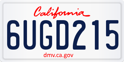 CA license plate 6UGD215