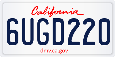 CA license plate 6UGD220