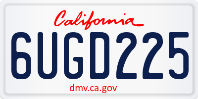 CA license plate 6UGD225