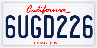 CA license plate 6UGD226