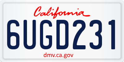 CA license plate 6UGD231