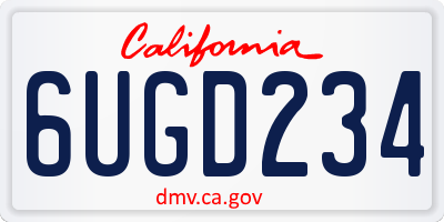 CA license plate 6UGD234