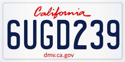 CA license plate 6UGD239
