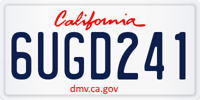 CA license plate 6UGD241