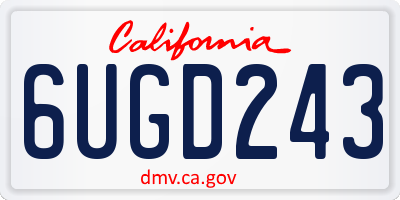 CA license plate 6UGD243