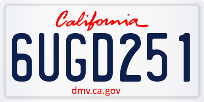 CA license plate 6UGD251