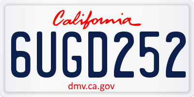 CA license plate 6UGD252