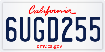 CA license plate 6UGD255