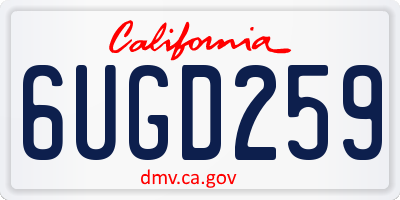 CA license plate 6UGD259
