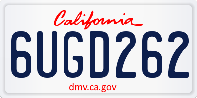 CA license plate 6UGD262