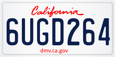CA license plate 6UGD264