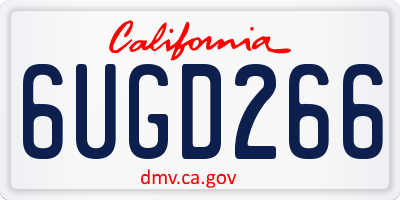 CA license plate 6UGD266