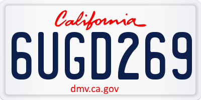 CA license plate 6UGD269