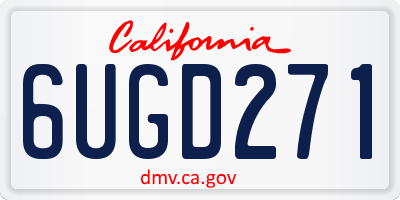 CA license plate 6UGD271