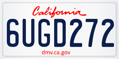 CA license plate 6UGD272