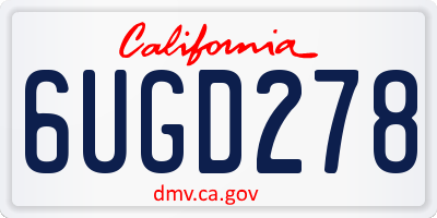 CA license plate 6UGD278