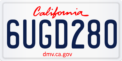 CA license plate 6UGD280
