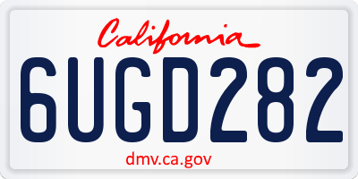 CA license plate 6UGD282