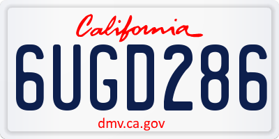 CA license plate 6UGD286