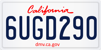 CA license plate 6UGD290