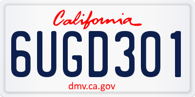 CA license plate 6UGD301