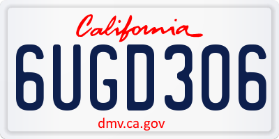 CA license plate 6UGD306
