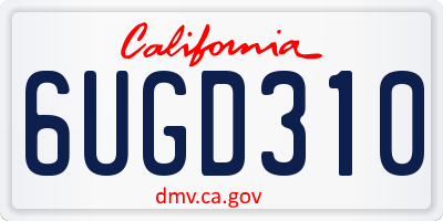 CA license plate 6UGD310