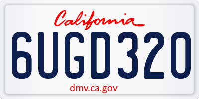 CA license plate 6UGD320