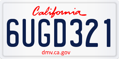 CA license plate 6UGD321