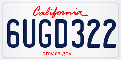 CA license plate 6UGD322