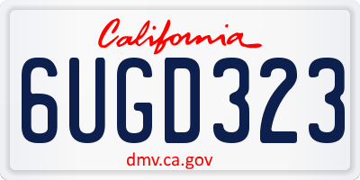 CA license plate 6UGD323
