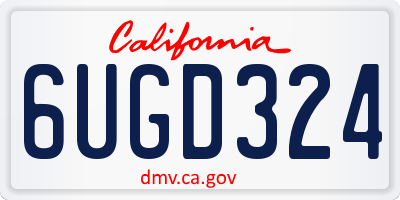 CA license plate 6UGD324