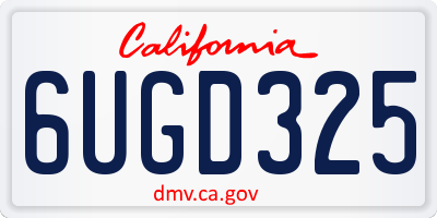 CA license plate 6UGD325