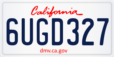 CA license plate 6UGD327