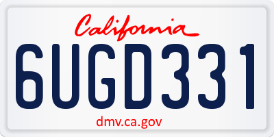 CA license plate 6UGD331