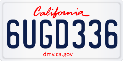 CA license plate 6UGD336