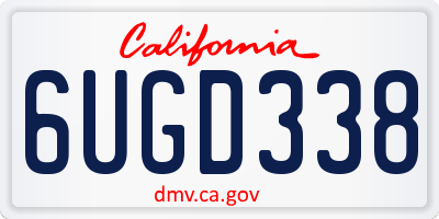 CA license plate 6UGD338