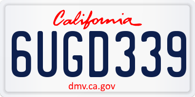 CA license plate 6UGD339