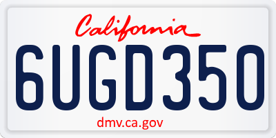 CA license plate 6UGD350