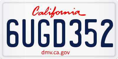 CA license plate 6UGD352