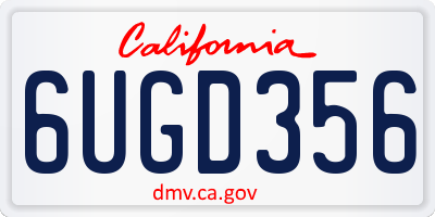 CA license plate 6UGD356
