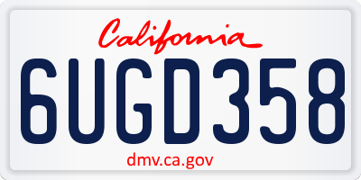 CA license plate 6UGD358